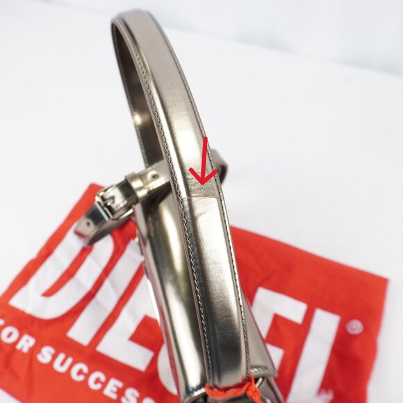 Diesel 1DR Iconic Top Handle Shoulder Bag In Bronze Mirrored Leather - NWD - Picture 10 of 12